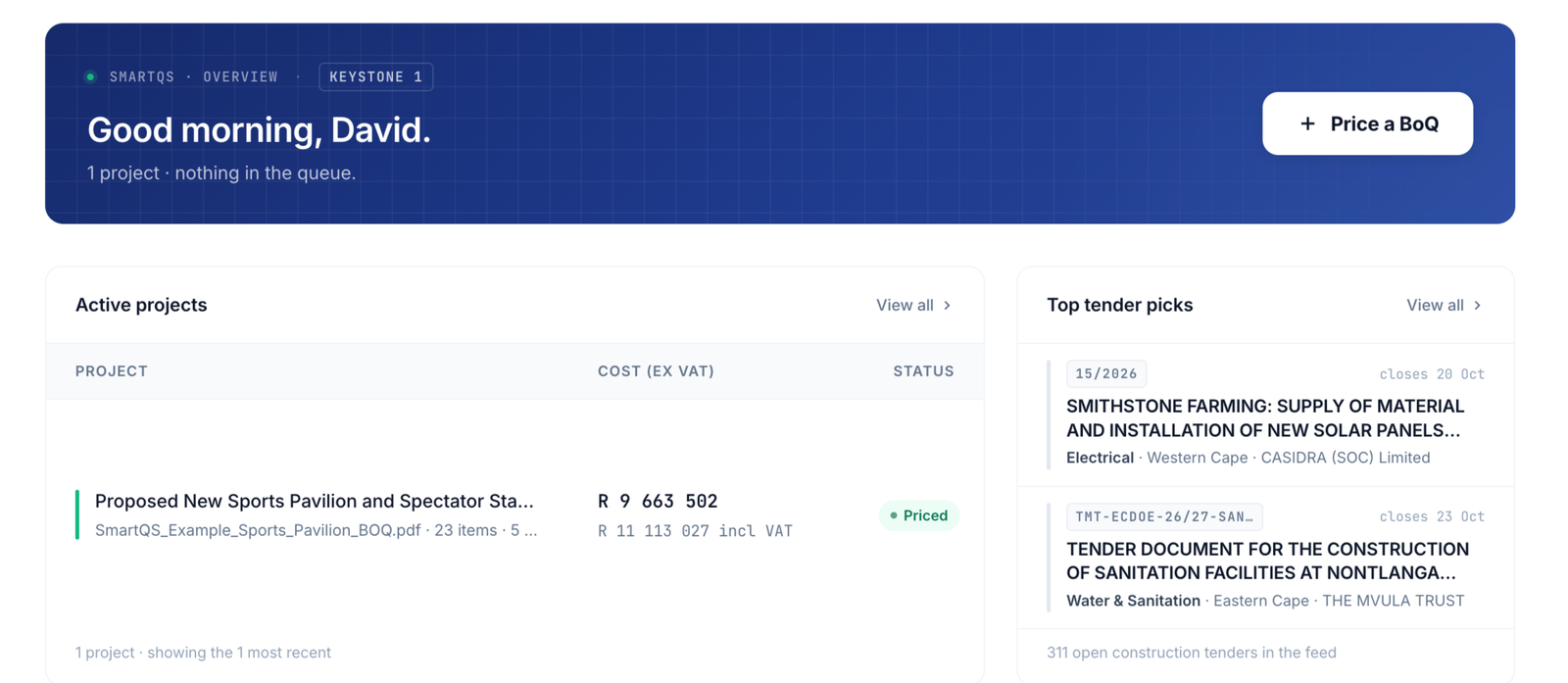 Your Dashboard in SmartQS